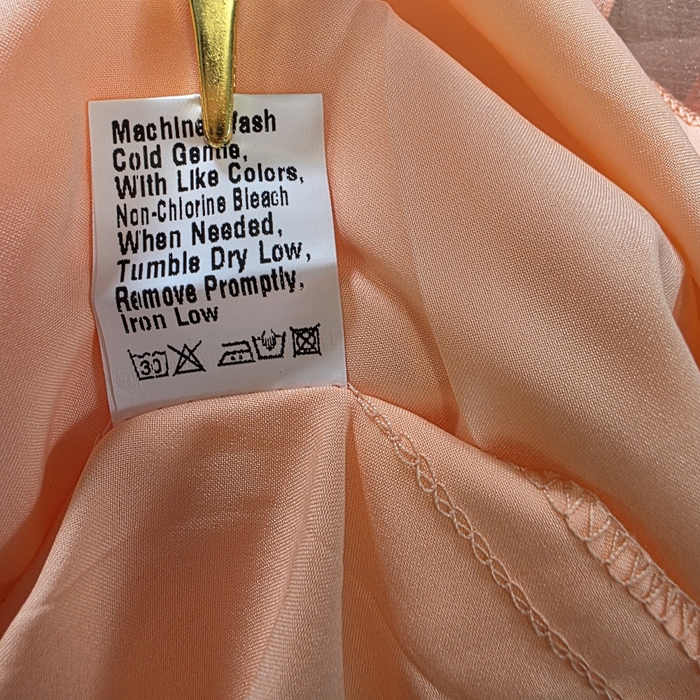 Pretty Garden Peach Off The Shoulder Babydoll Mini Dress – NWT – Women’s Size S - Picture 6 of 11